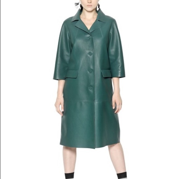 Marni Jackets & Blazers - Marni Soft Napa Green Leather Coat